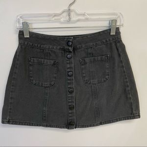 Brandy Melville Dark Gray Panel Denim Skirt